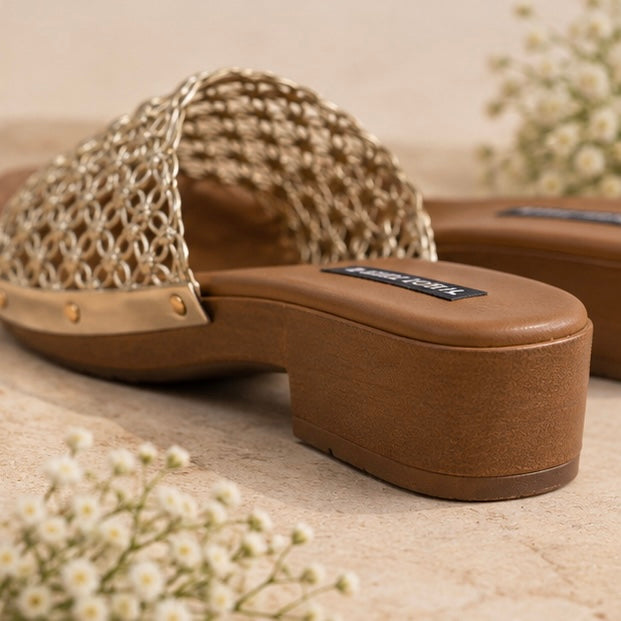 Aveline Platform Gold Comfort Wedges