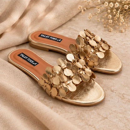 Amara Gold Coin Flats — Signature