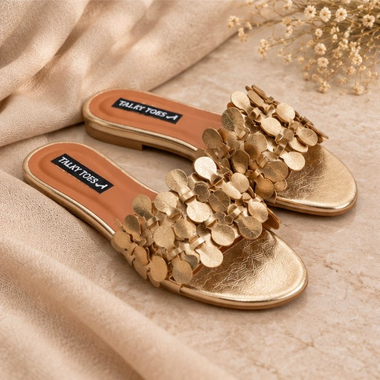 Amara Gold Coin Flats — Signature