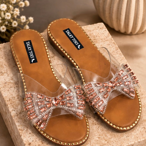 Rosé Bow chic flats