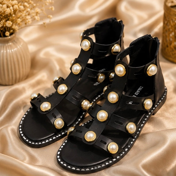 Handmade gladiators flats