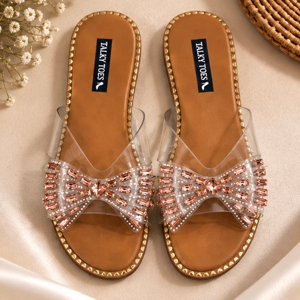 Rosé Bow chic flats