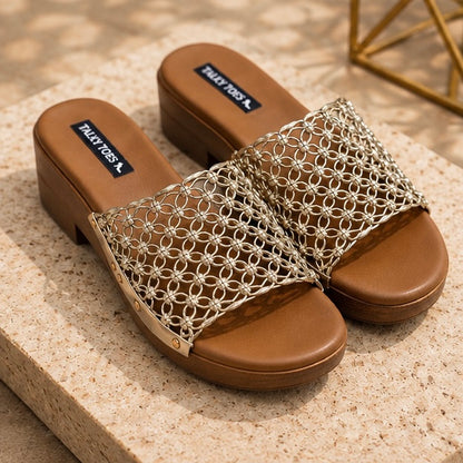 Aveline Platform Gold Comfort Wedges