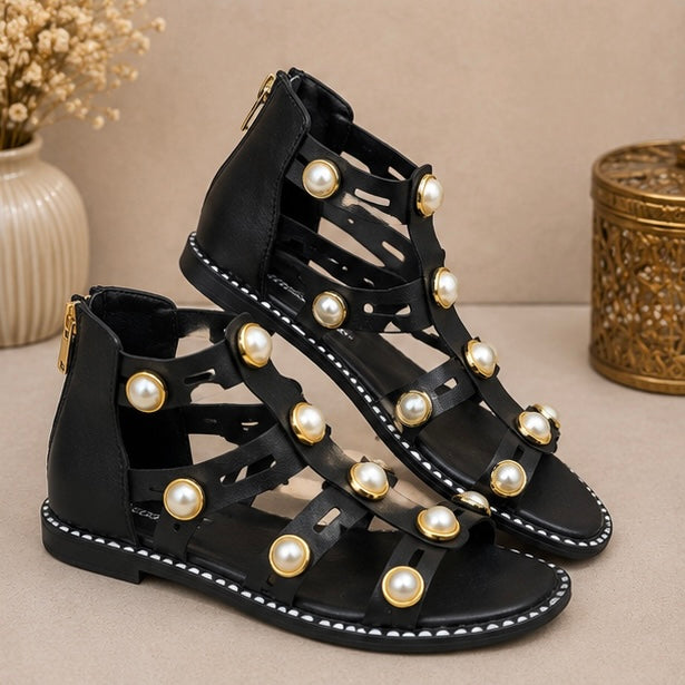 Handmade gladiators flats