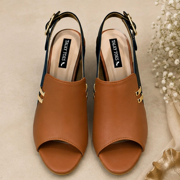 Aurelia Two-Tone Block Heels