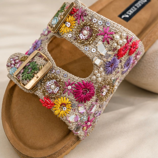 Ameera double buckle 1 inch wedges