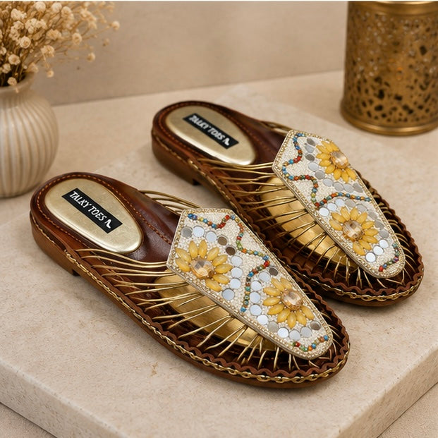 Azara spiral flats mules