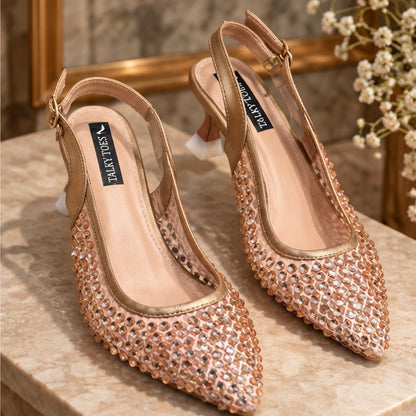 Krazen Embellished golden heels
