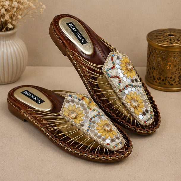 Azara spiral flats mules