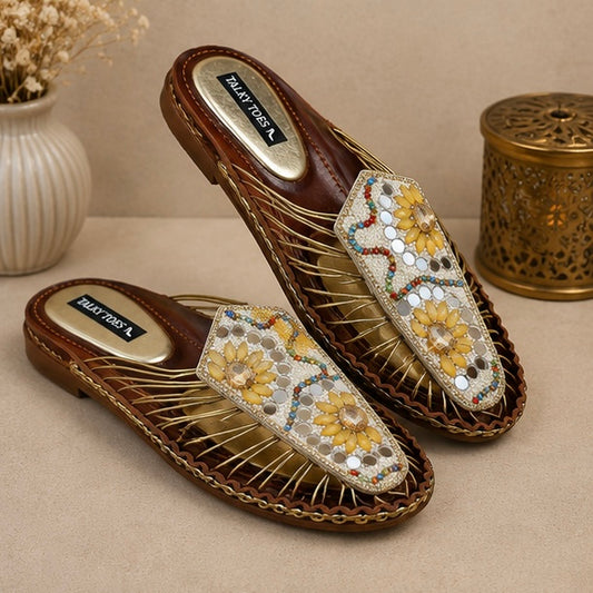 Azara spiral flats mules