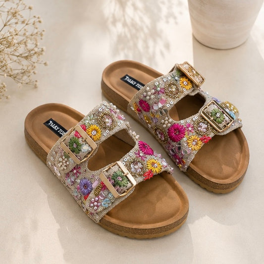 Ameera double buckle 1 inch wedges