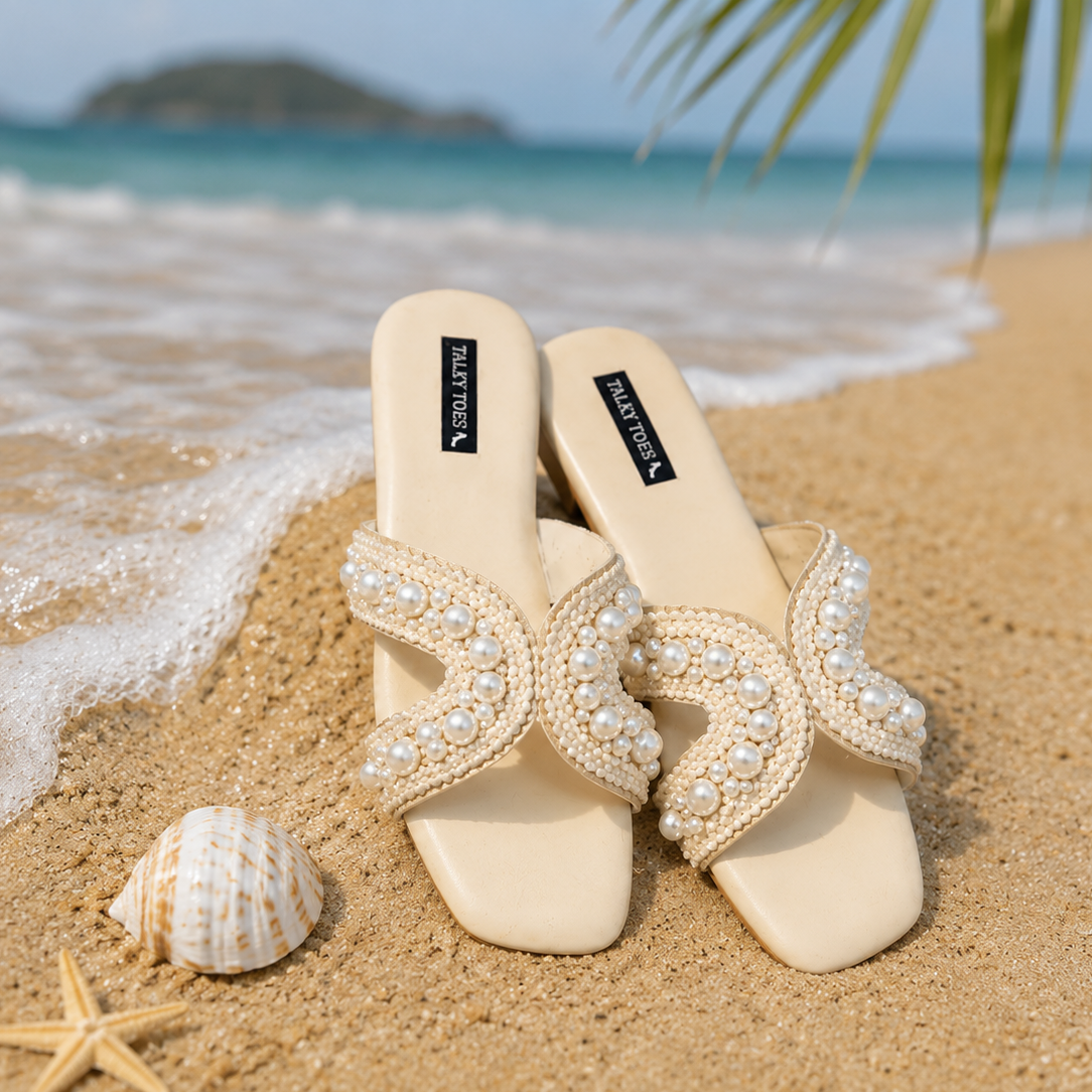 Women's pearly chic flats